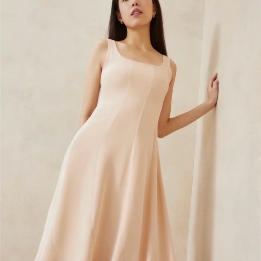 Loeffler Randall Elegant Cream Sleeveless Dress